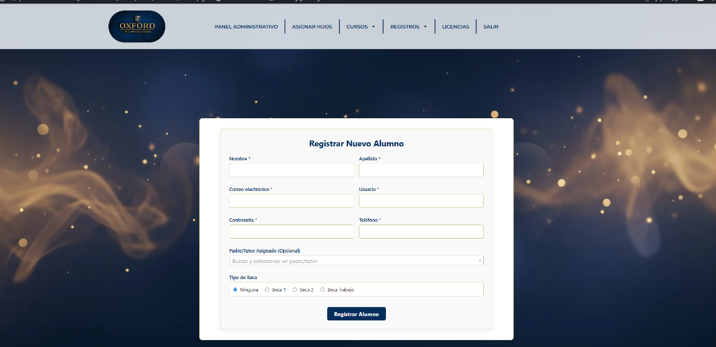 Formulario de Registro de Nuevo Alumno